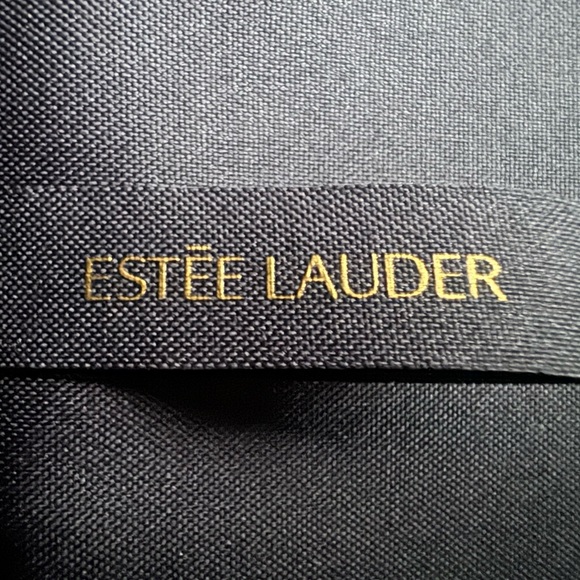 Estée Lauder Nylon Dark Blue Soft Cosmetic Makeup Travel Bag with Gold Accents - Picture 8 of 12